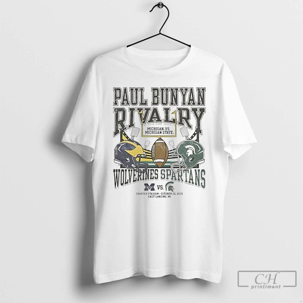 Classic Paul Bunyan Rivalry 2025 Michigan State Spartans Vs Michigan Wolverines T Shirts