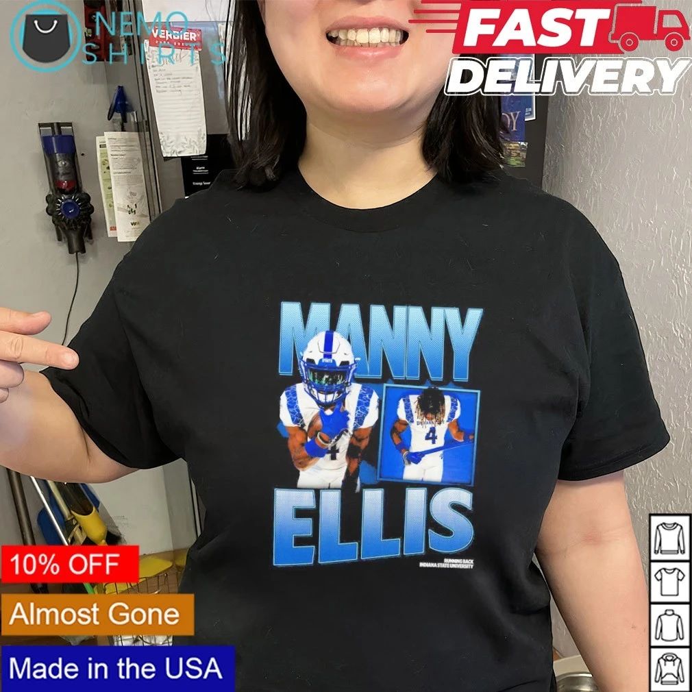 Manny Ellis Indiana State University Running Back No 4 shirt