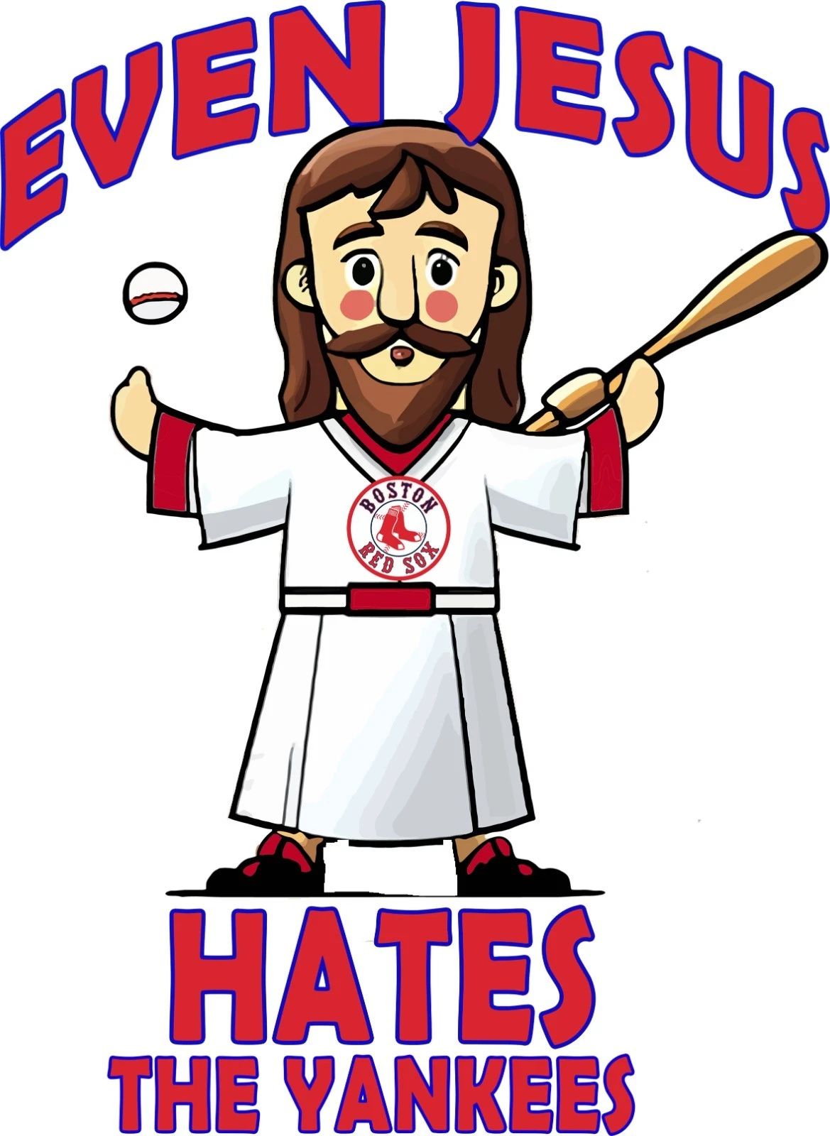 Even Jesus Hates Yankees Funny Red Sox T-Shirt | Baseball Rivalry Fan Gift