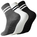 Pilates Socks with Grips for Women Grippy Non Slip Crew Socks for Yoga Barre ...
