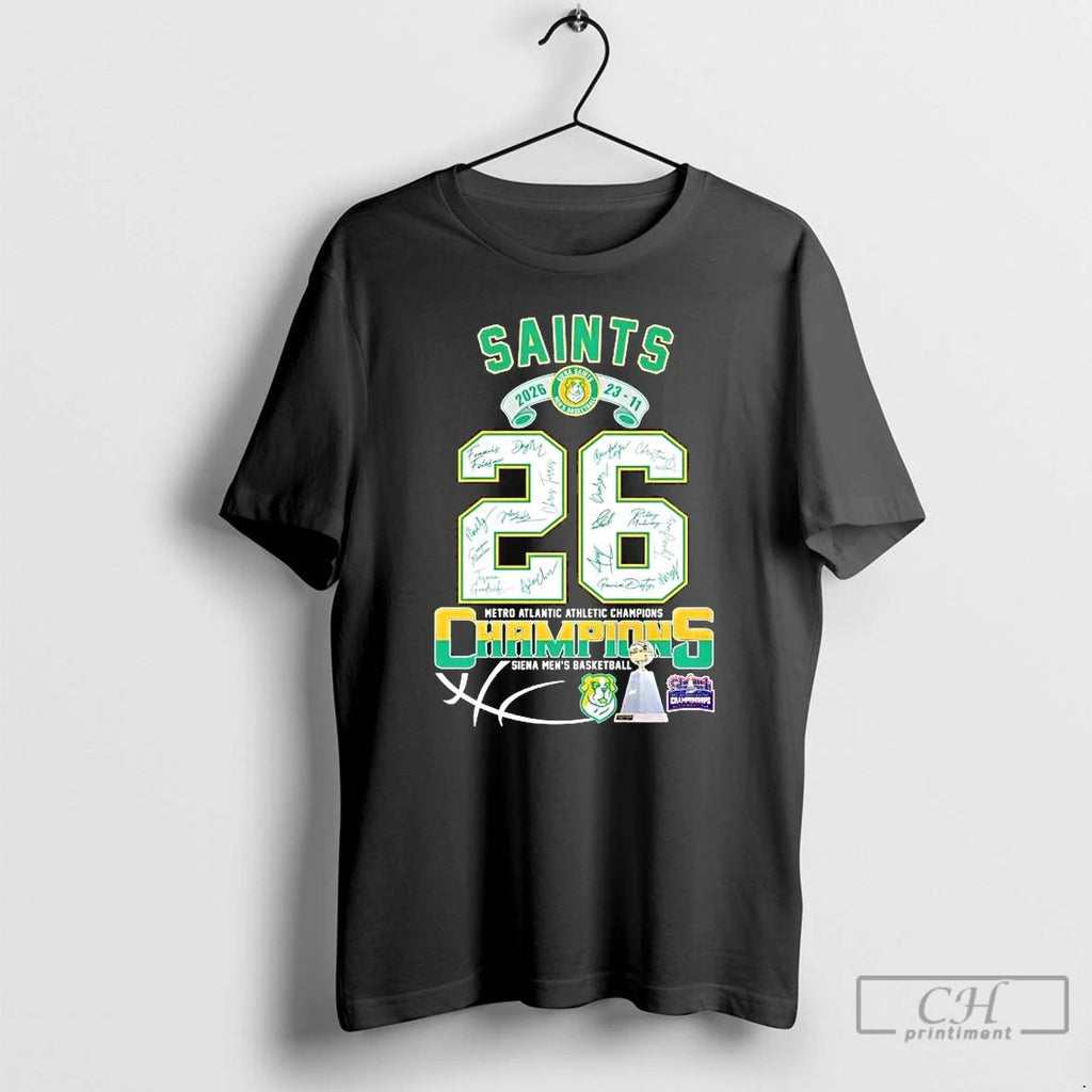 Classic 2026 21 11 Siena Saints Mens Basketball Metro Atlantic Athletic Champions T Shirts Sweater
