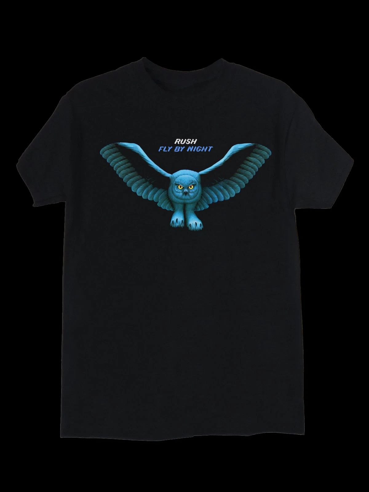 Rush Fly By Night Black T-Shirt Vintage Unisex Cotton Tee Short Sleeve