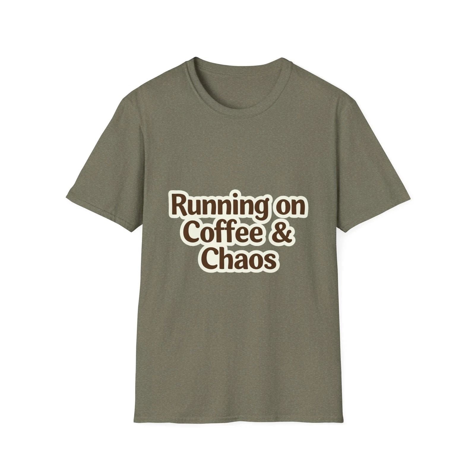 Coffee & Chaos Unisex Softstyle T-Shirt, Funny Gift, Casual Wear, Coffee