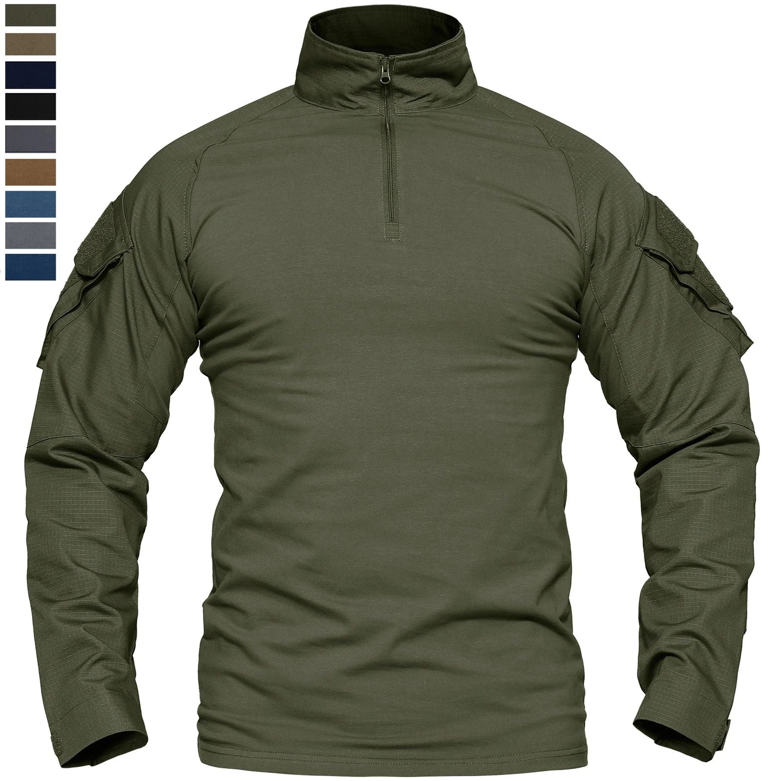 Men's Hiking T-Shirts 1/4 Zip Pullover Casual Shirts Long Sleeve Field Work Tops