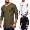 Men Slim Fit Zipper Long Sleeve Muscle Tee T-shirt Casual Sports Tops Blouse