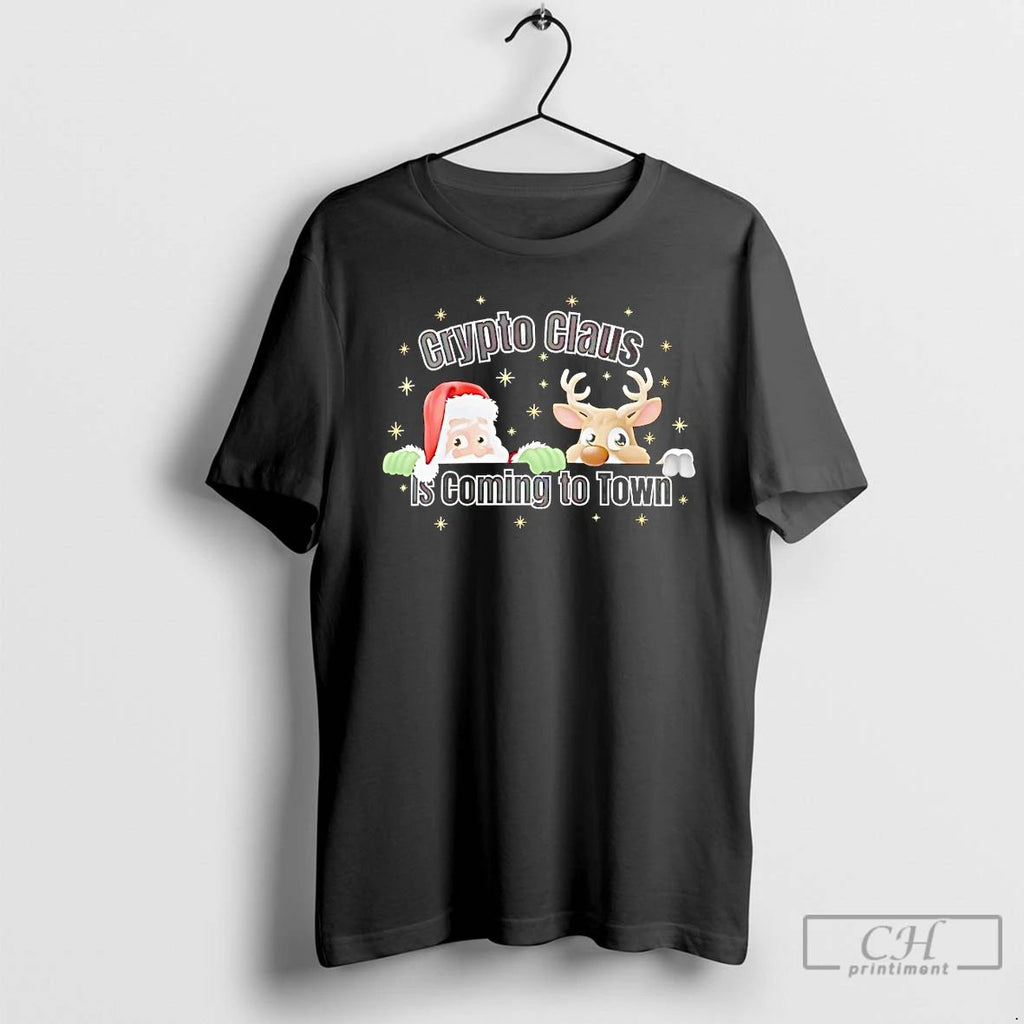 Classic Crypto Claus Is Coming To Town Christmas T Shirts