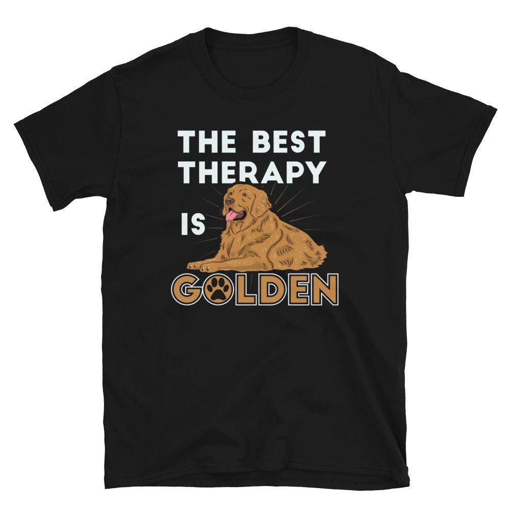 Dog Lover Retriever The Best Therapy Is Golden Short-Sleeve Unisex T-Shirt