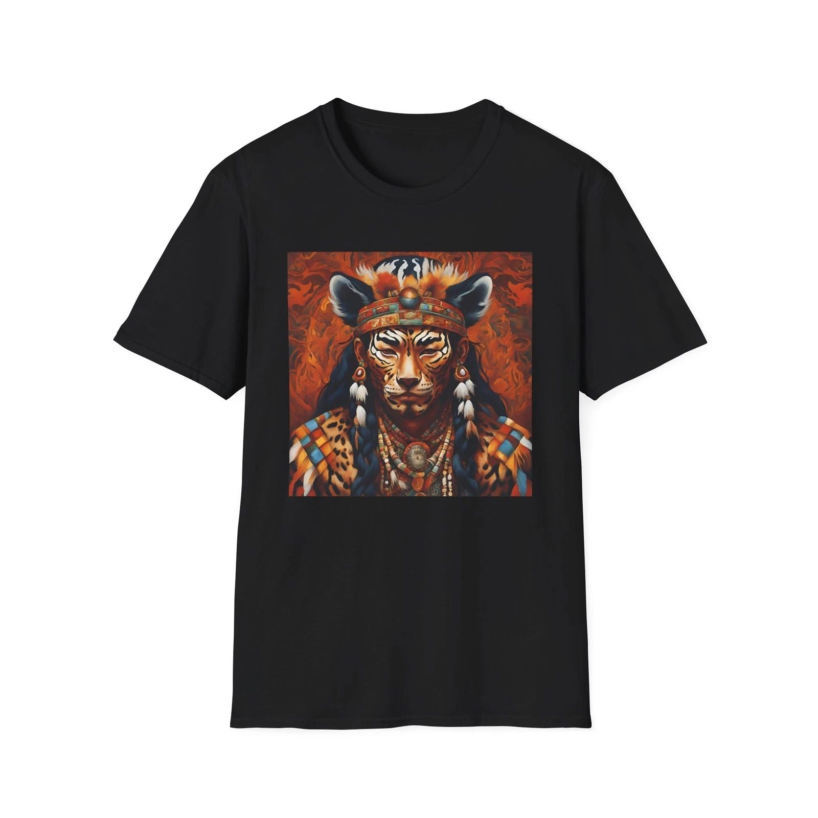 Jaguar Shaman Spirit T-Shirt, Unisex Tee, Boho Style, Amazon, Eco-Friendly