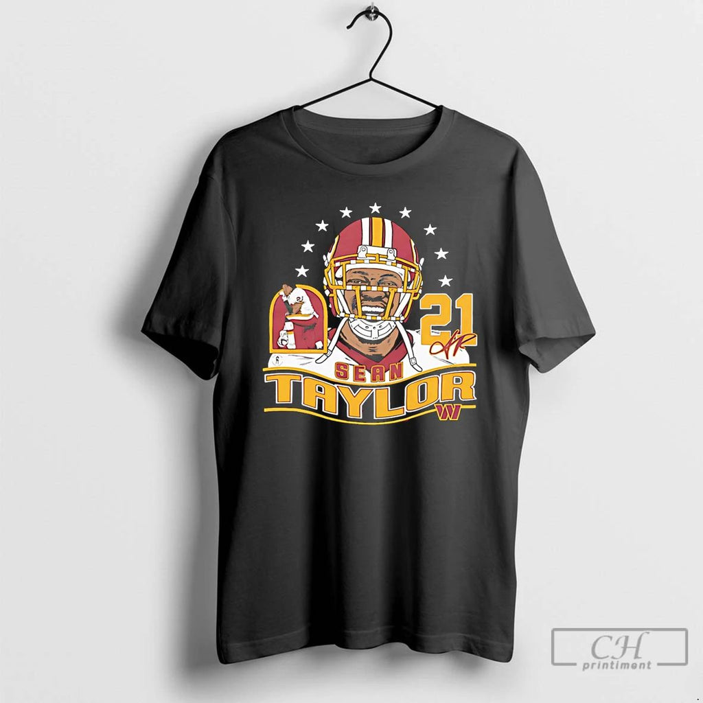 Classic Washington Commanders Sean Taylor Caricature Signature T Shirts