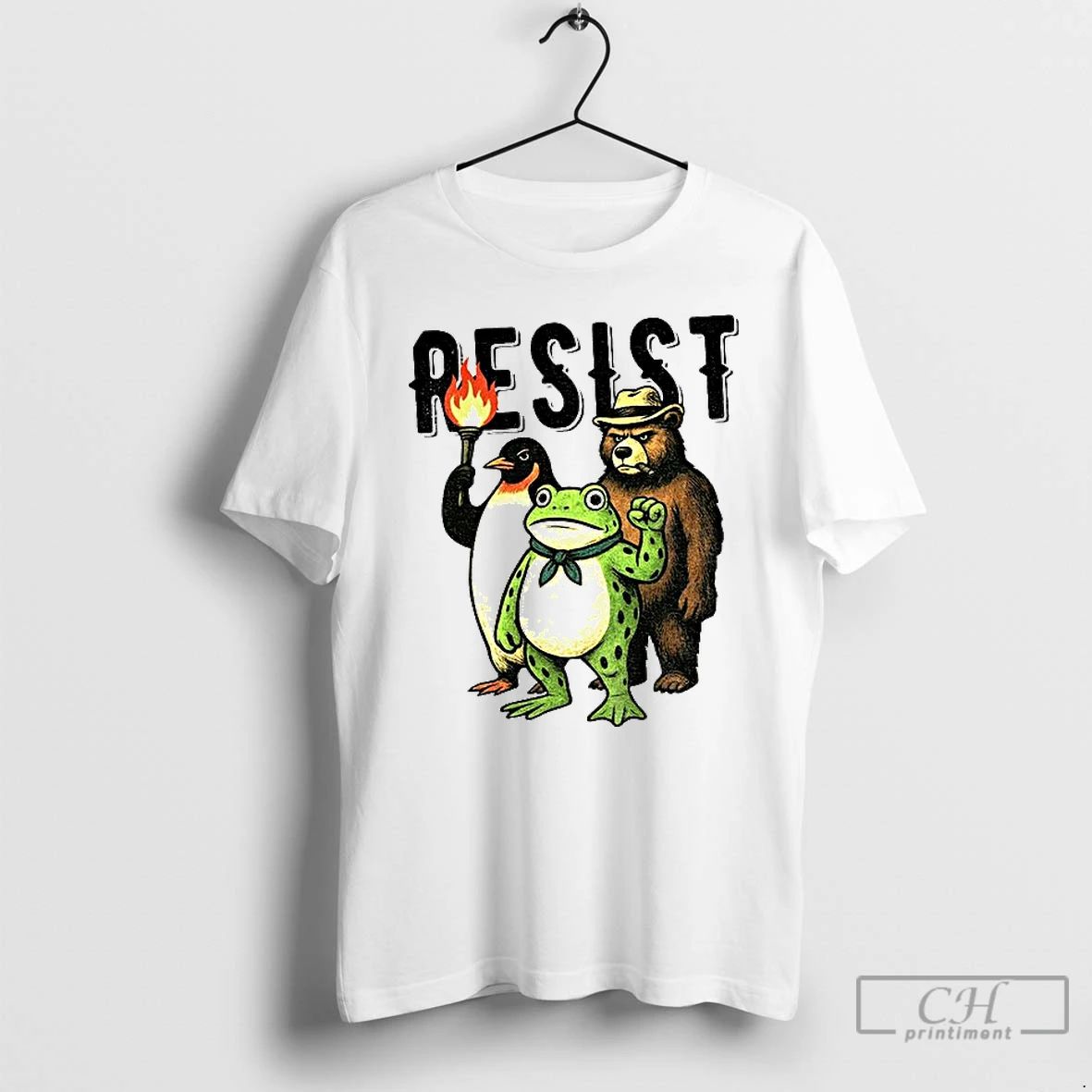 Classic Resist Portland Frog Penguin Bear Resist Abolish Ice T Shirts