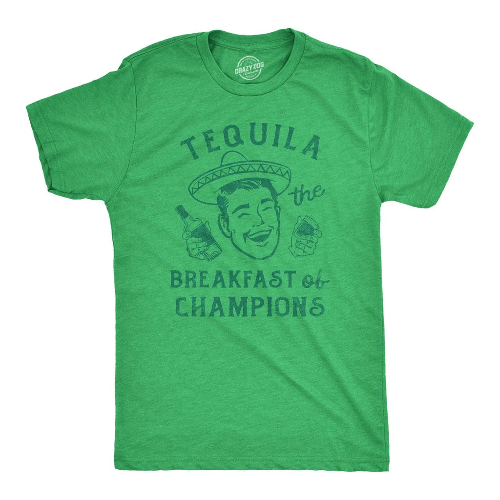 Mens Tequila The Breakfast Of Champions T Shirt Funny Liquor Drinking Partying