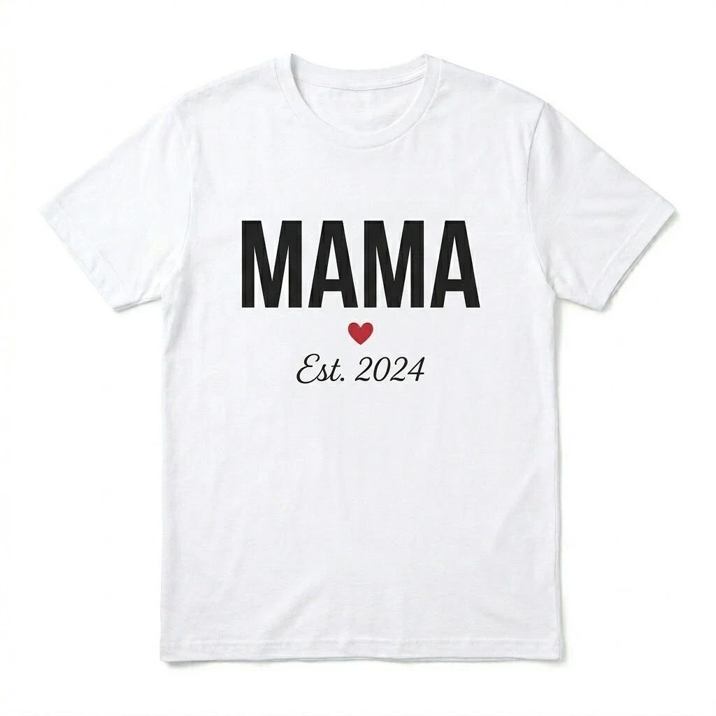 MAMA Est. 2024 T-Shirt - New Mom Gift, First Time Mom Shirt, Mother's Day Gift
