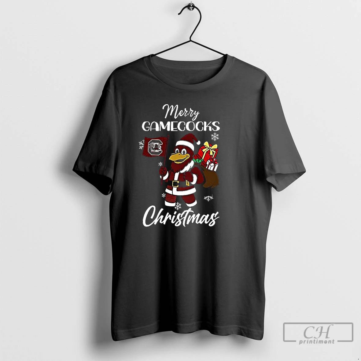 Premium Santa Merry South Carolina Gamecocks Mascot Merry Christmas 2025 T Shirts