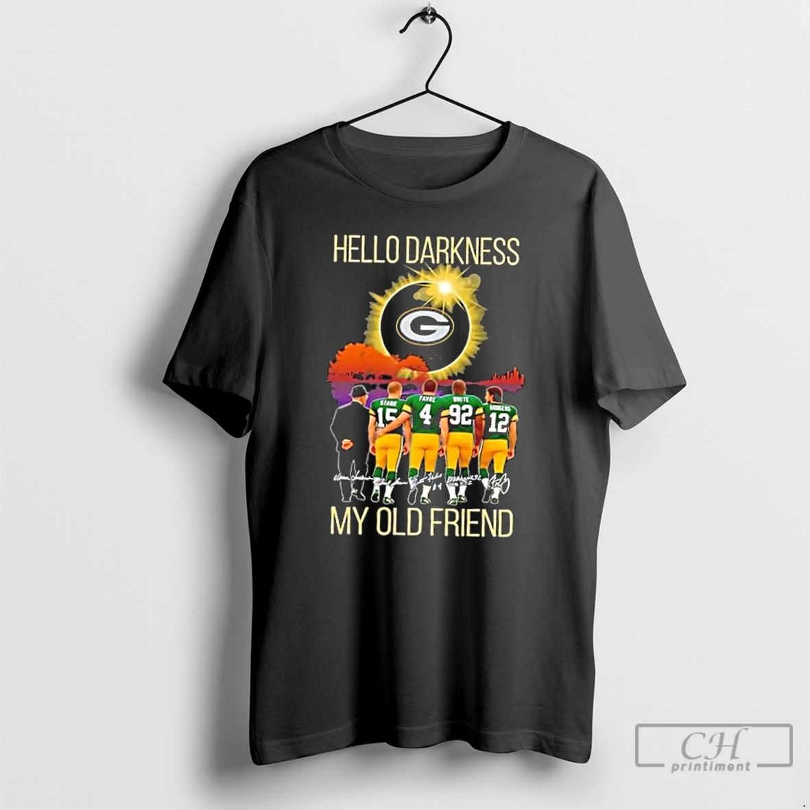 Classic Green Bay Packers Starr And Legends Hello Darkness My Old Friend Signatures T Shirts