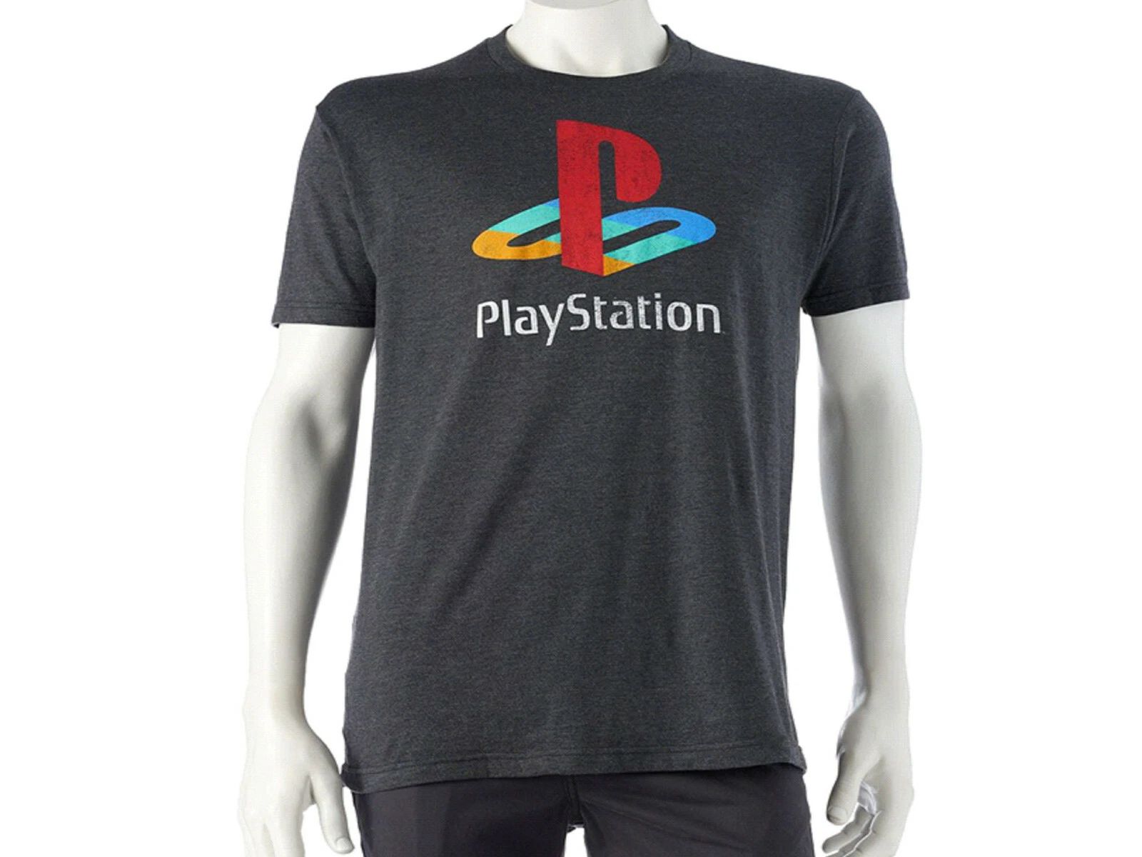 PlayStation Distressed Logo Video Game Men's T-Shirt NEW
