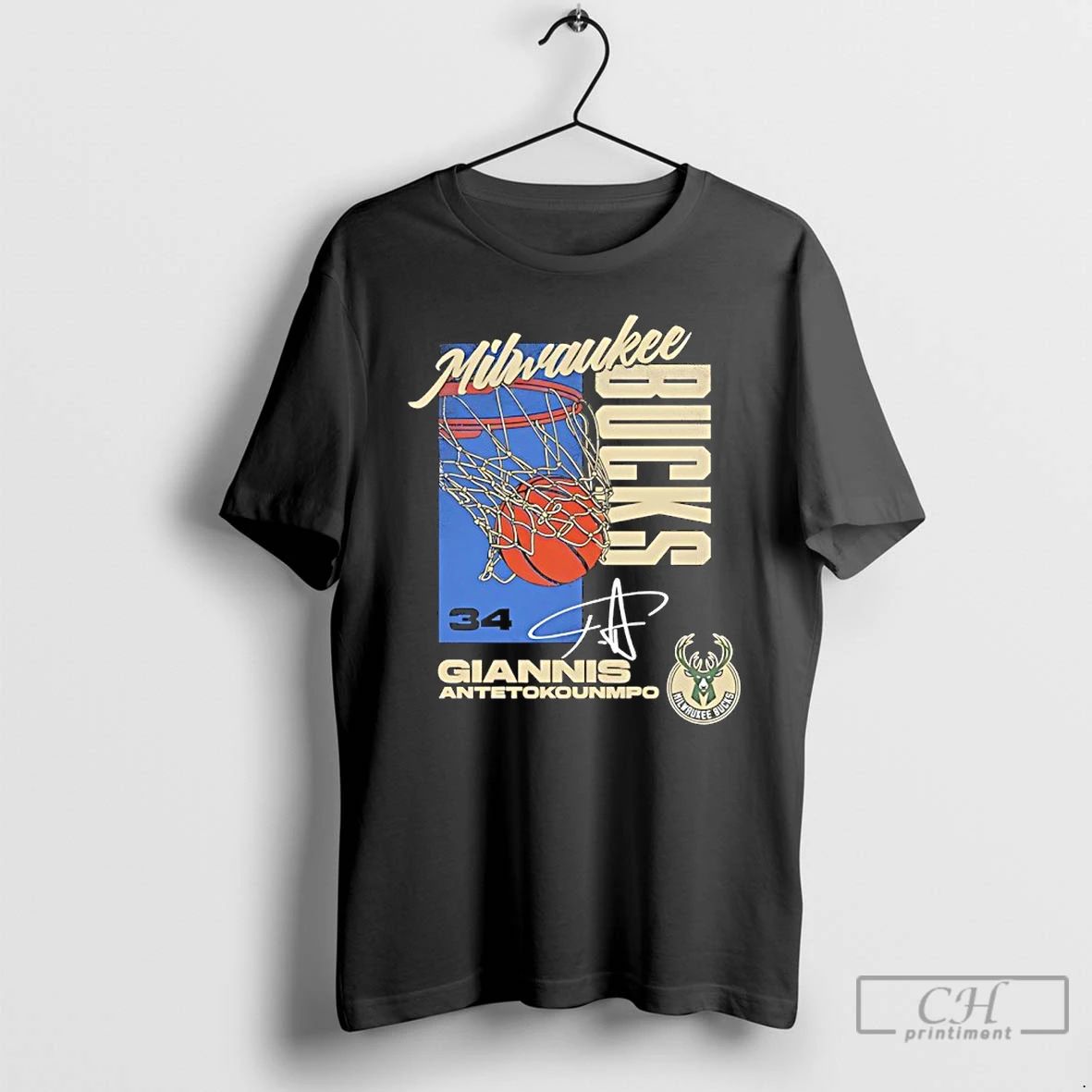 Premium Giannis Antetokounmpo 34 Milwaukee Bucks All Net Signature T Shirts