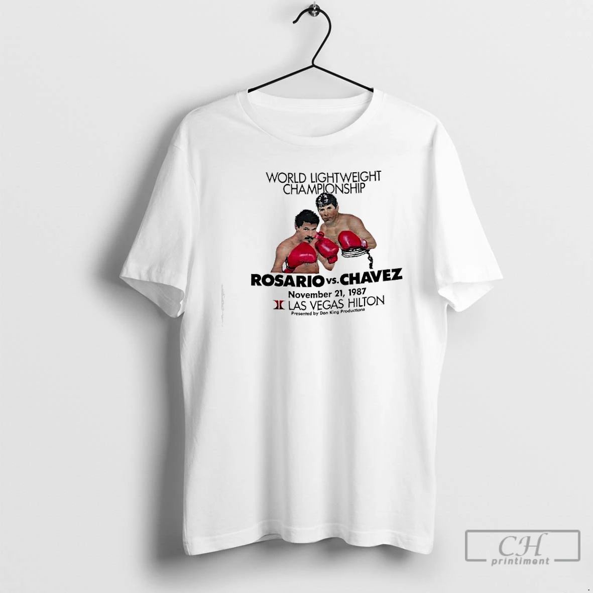 Premium Edwin Rosario And Julio Cesar Chavez World Lightweight Championship Las Vegas Hilton T Shirts