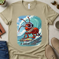 Anticipating a Great Ride Ant Surfing T-Shirt | Surfing Ant Cartoon Comic