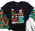 Merry Christmas Cat Lover Heavy Cotton Black Full Size Men Women Shirt MC610