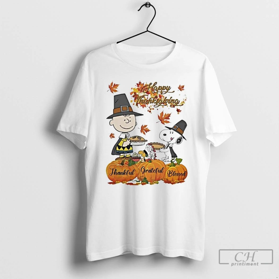 Premium Happy Thanksgiving Peanuts Thankful Grateful Blessed T Shirts