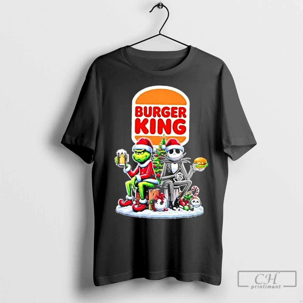 Premium Burger King X Grinch And Jack Skellington Unwilling Friends Merry Christmas