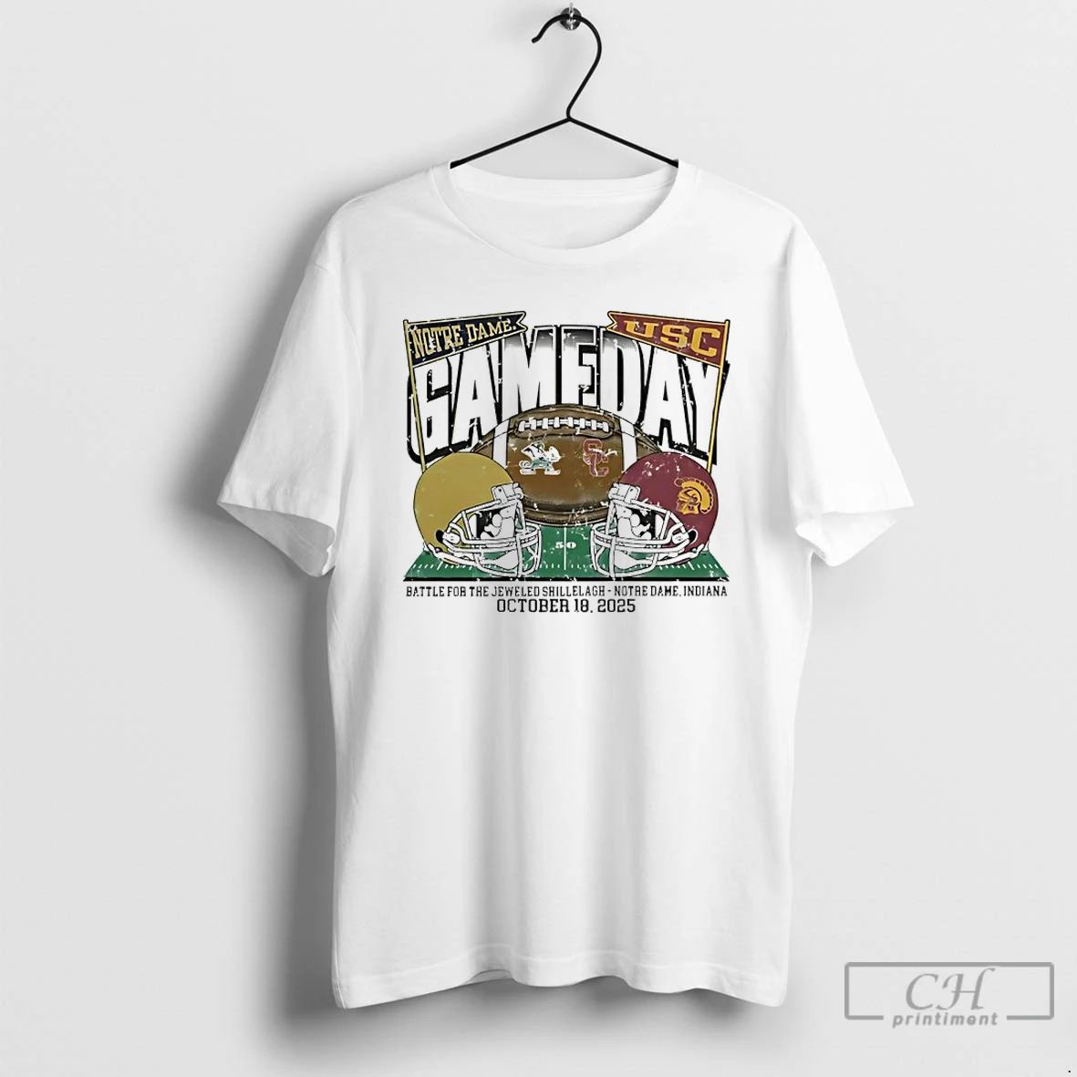 Premium Notre Dame Fighting Irish Vs Usc Trojans 2025 Ncaa Game Day T Shirts