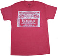 Budweiser Adult New T-Shirt  - Classic Simple White Print Bottle Label
