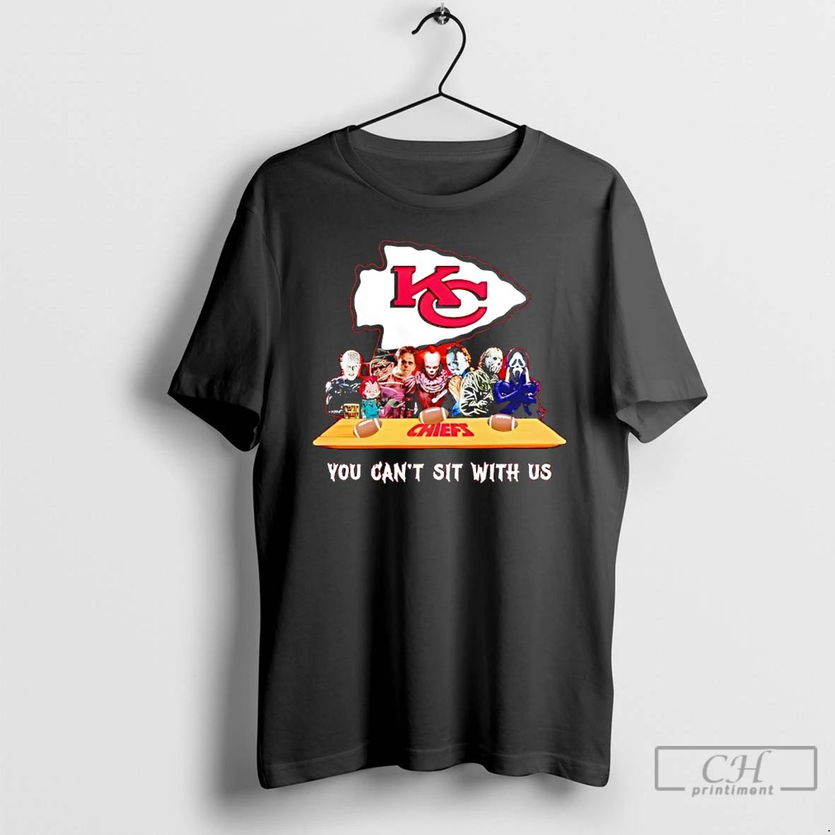 Classic Horror Movie Characters You Cant Sit With Us Kansas City Chiefs Halloween T Shirts
