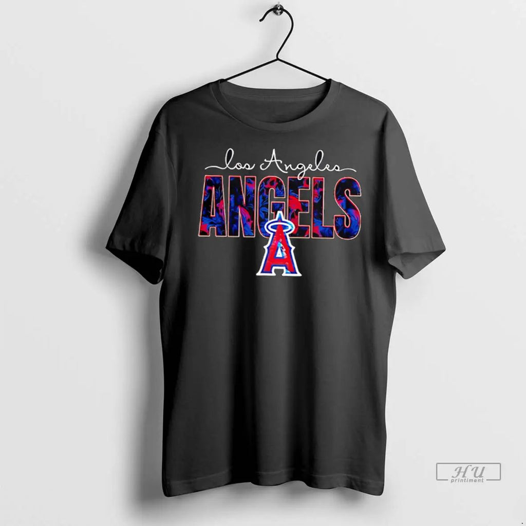 Officials Los Angeles Angels Skulls Floral Graphic Baseball T Shirts
