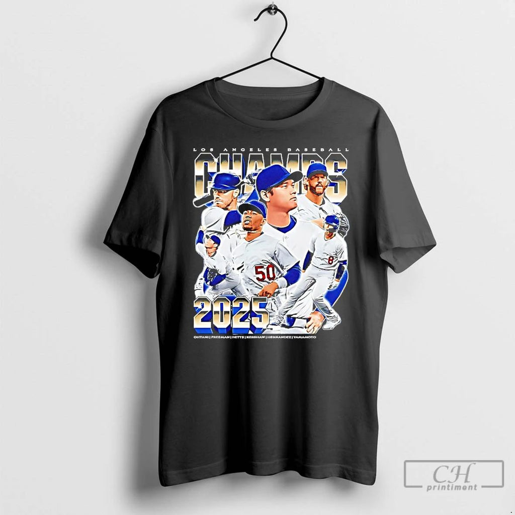 Classic Los Angeles Dodgers 2025 World Champs Player Collage Vintage T Shirts