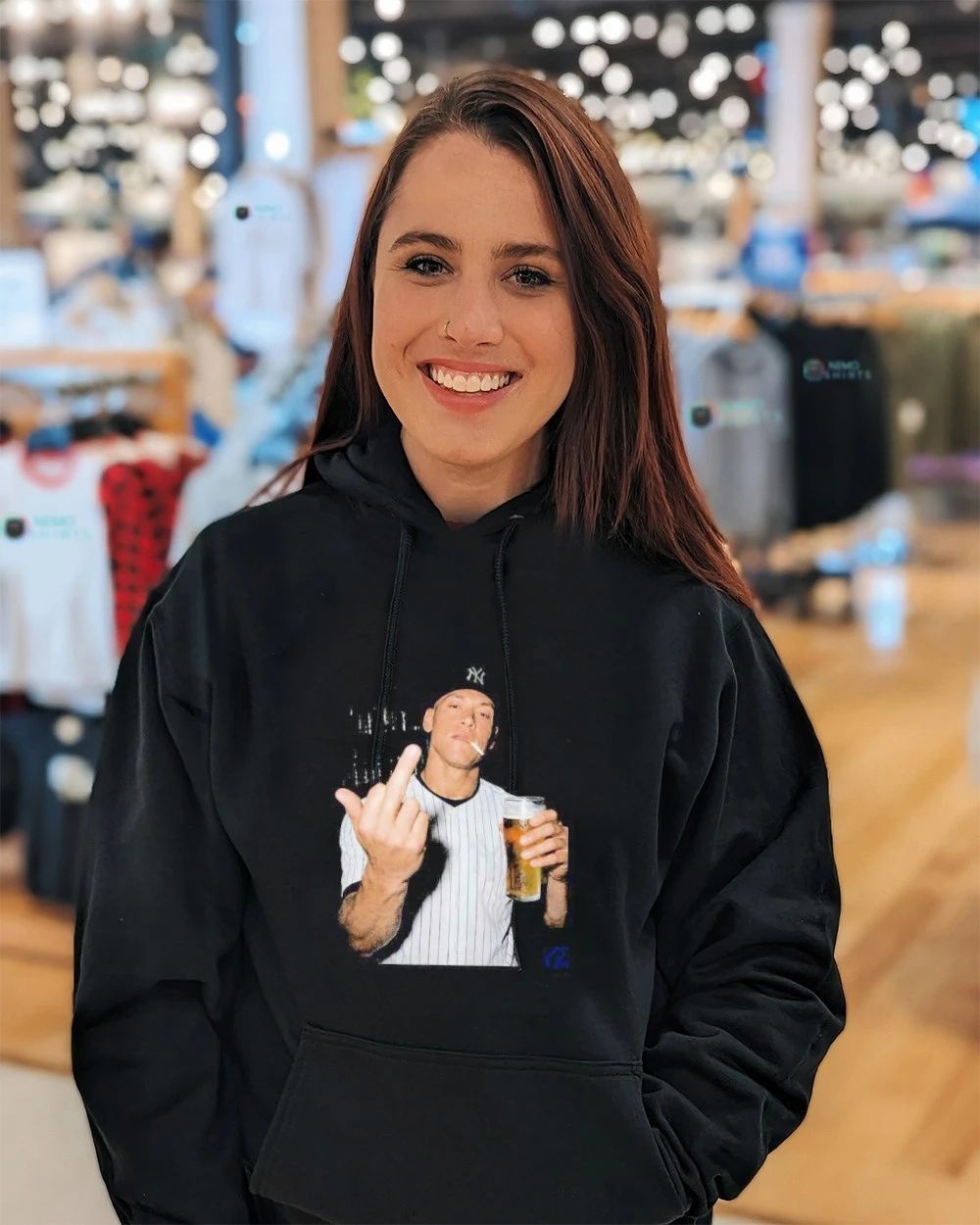 Aaron Judge Smoking Drinking Beer and Middle Finger shirt