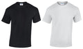 New Plain Black + White Tops Heavy 100% Cotton Gildan short sleeved T-shirt X2