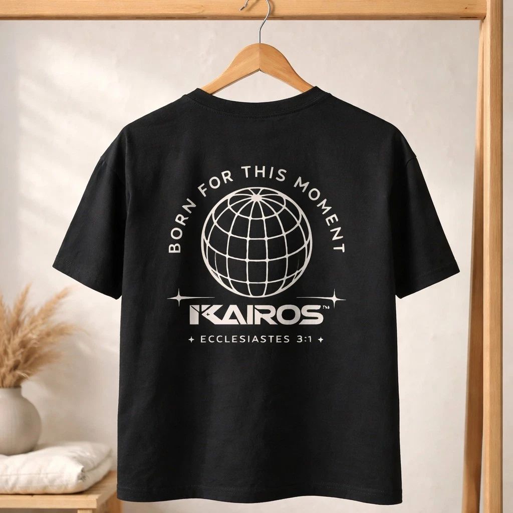 KAIROS Ecclesiastes 3:1 Black Graphic Print Men's T-Shirt M/L