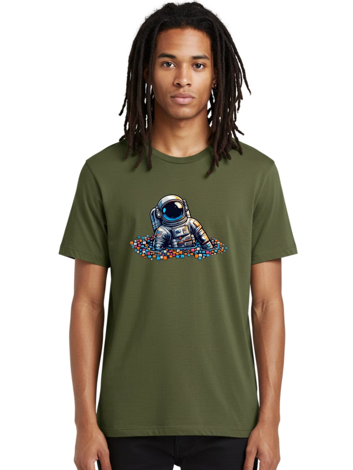Astronaut-Emerging Mens Graphic Tee, 100% Cotton, Casual Summer Wear