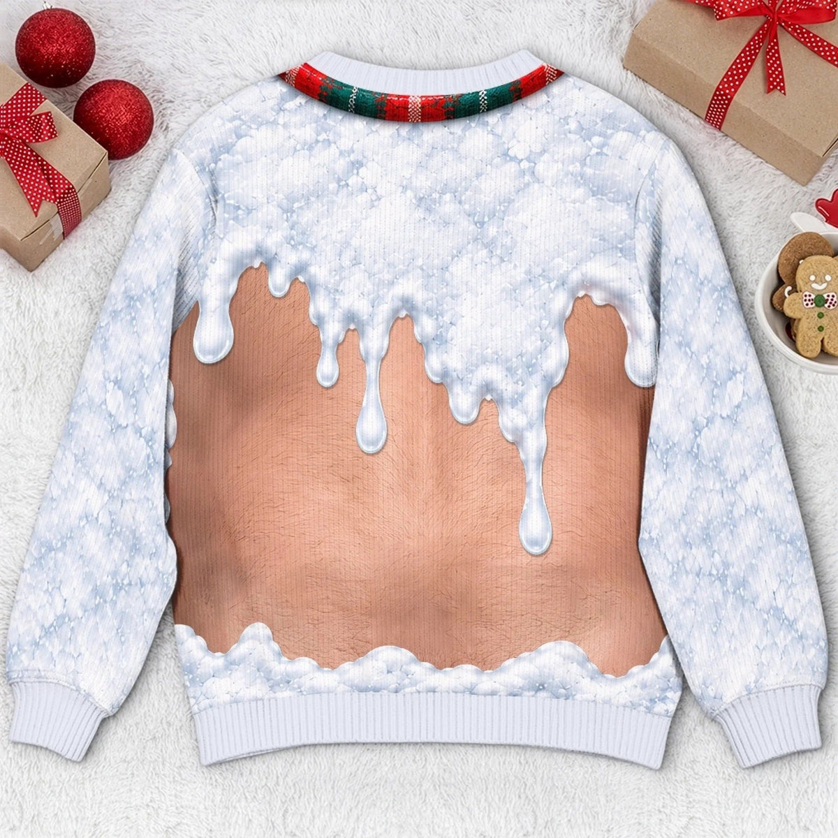 Custom Funny Ugly Sweatshirt - Personalized Christmas Birthday Gifts For Husband, Son, Grandson, Brother, Grandpa, Dad, Yourself - Too Hot For Winter Snow