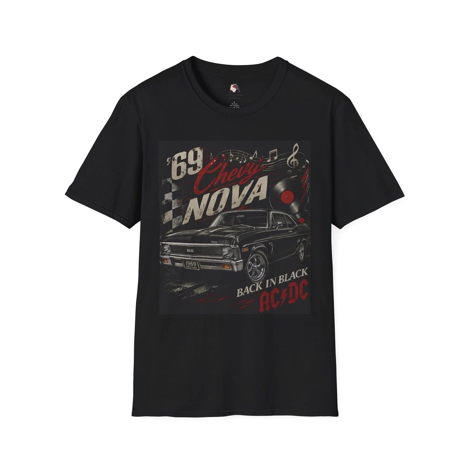 1969 Chevy Nova Shirt, Classic Muscle Car Tee, Vintage Car Graphic T-Shirt,