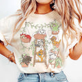 Retro Cats Potted Plants Shirt, Cute Kitten Friends Tee