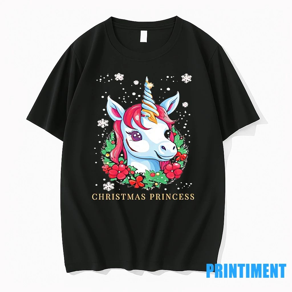 Princess Unicorn Holiday Wreath Christmas Tshirts Sweater