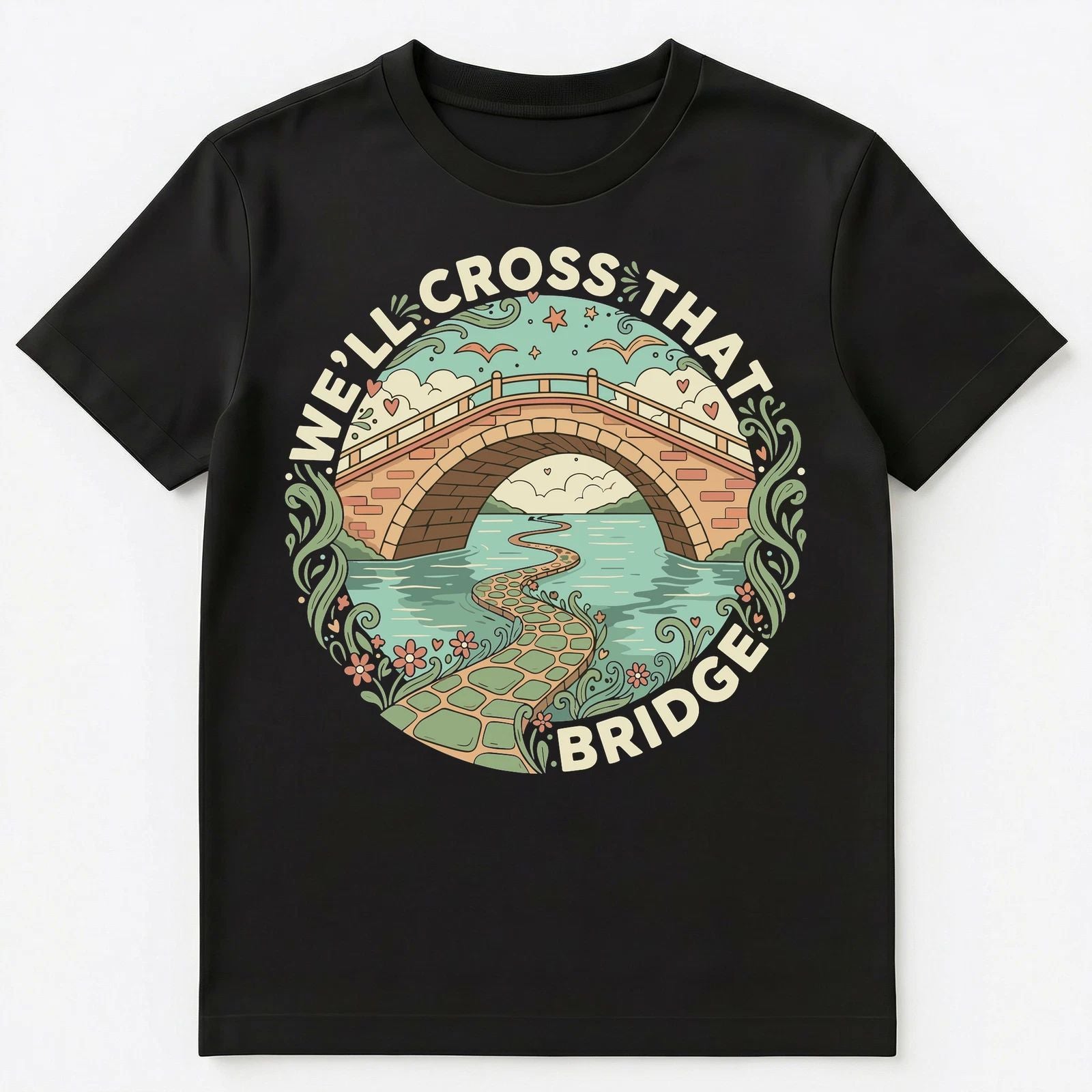 Motivational Bridge Themed Optimism Artwork Unisex T-Shirt
