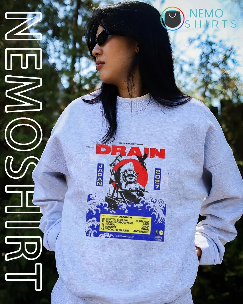 Drain Bloodaxe Tour Japan 2027 Hardcore shirt