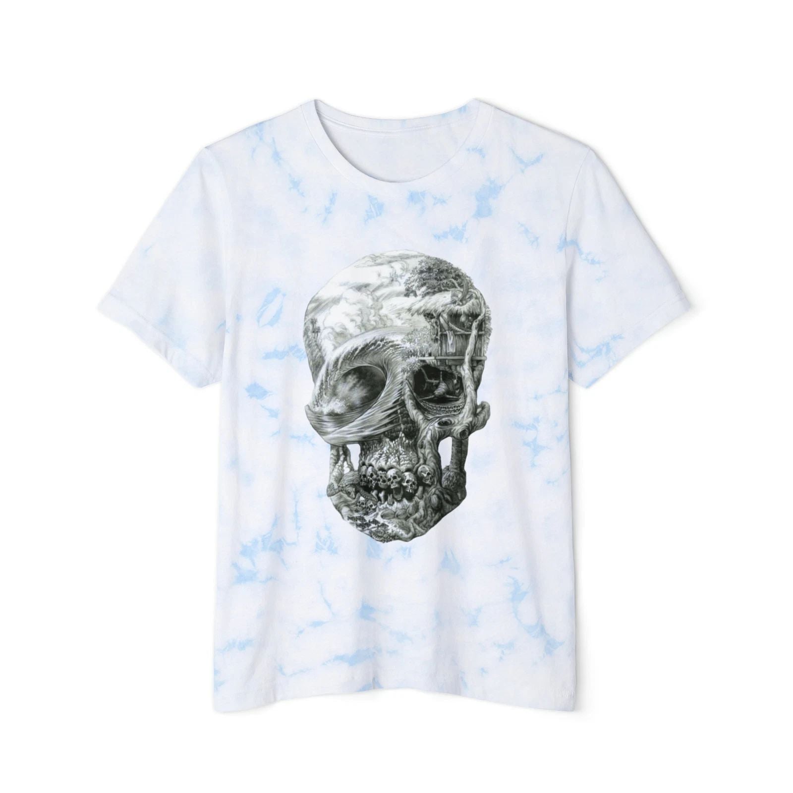 Outlaw Surf Gray Skull Tie-Dyed T-Shirt