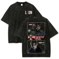 Leon Kennedy Resident Evil Shirt Black Vintage Wash Oversized Gaming Tee Unisex
