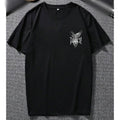 Mens Black Comfortable Loose Fit Round Neck Tshirt for Daily Vacation Wear