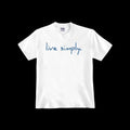 LIVE SIMPLY simple text smile relax yoga peace well-being tao buddha T-SHIRT