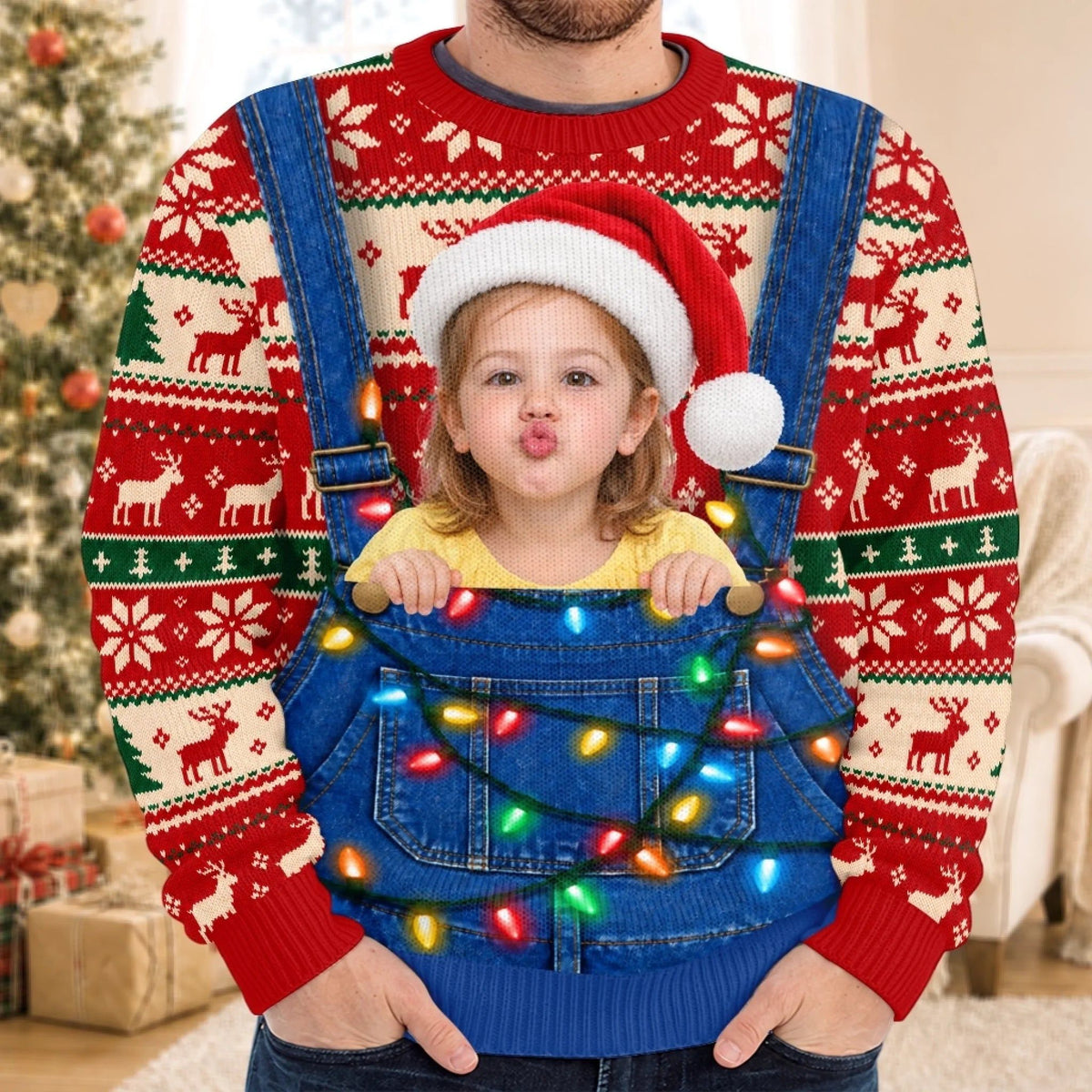 Custom Photo Christmas Family Gifts - Personalized Ugly Sweatshirt