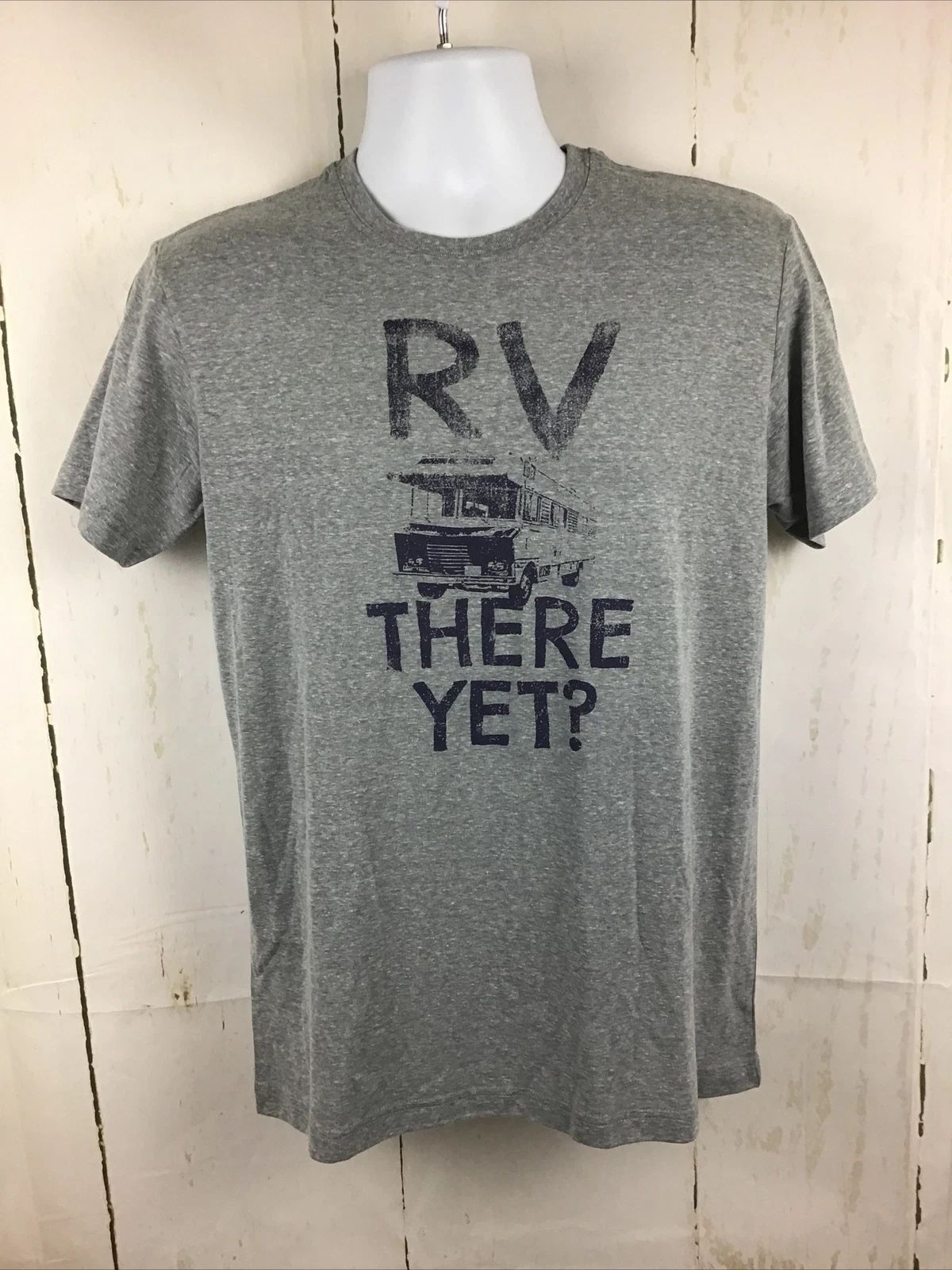 State of Mine Men's Gray”RV There Yet?” Short Sleeve Graphic T-Shirt Sz. S NWT