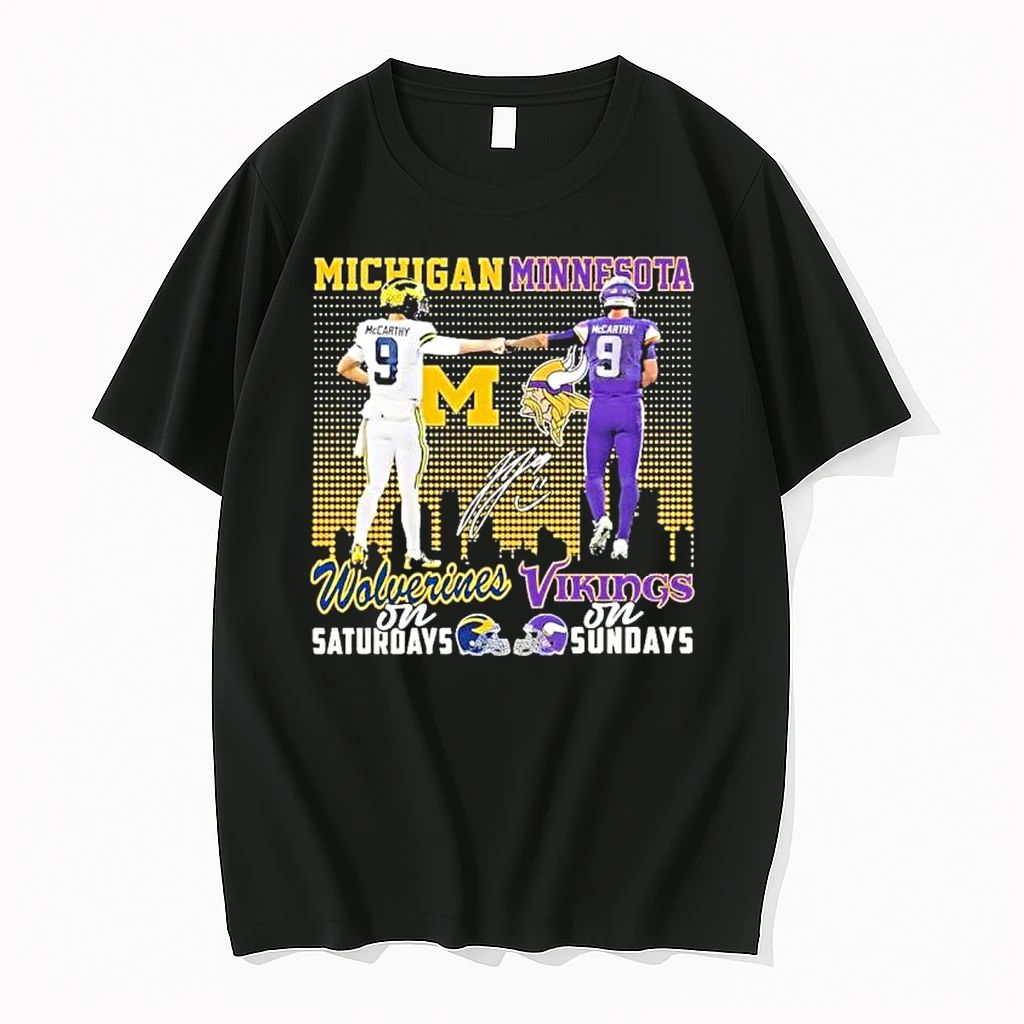 Jj Mccarty Wolverines And Vikings Football Tshirts Sweater