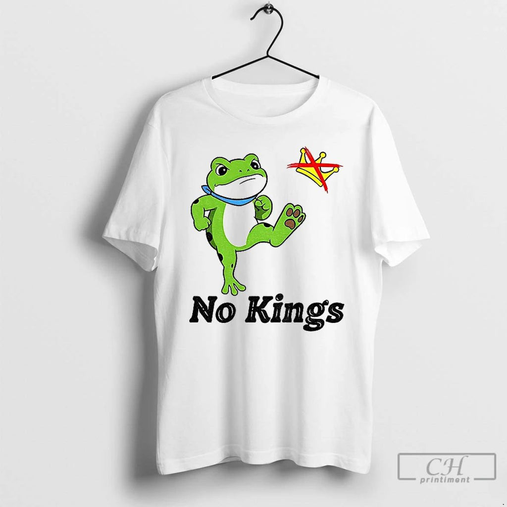 Classic Portland Frog Kicks Crown No Kings Anti Trump Political T Shirts