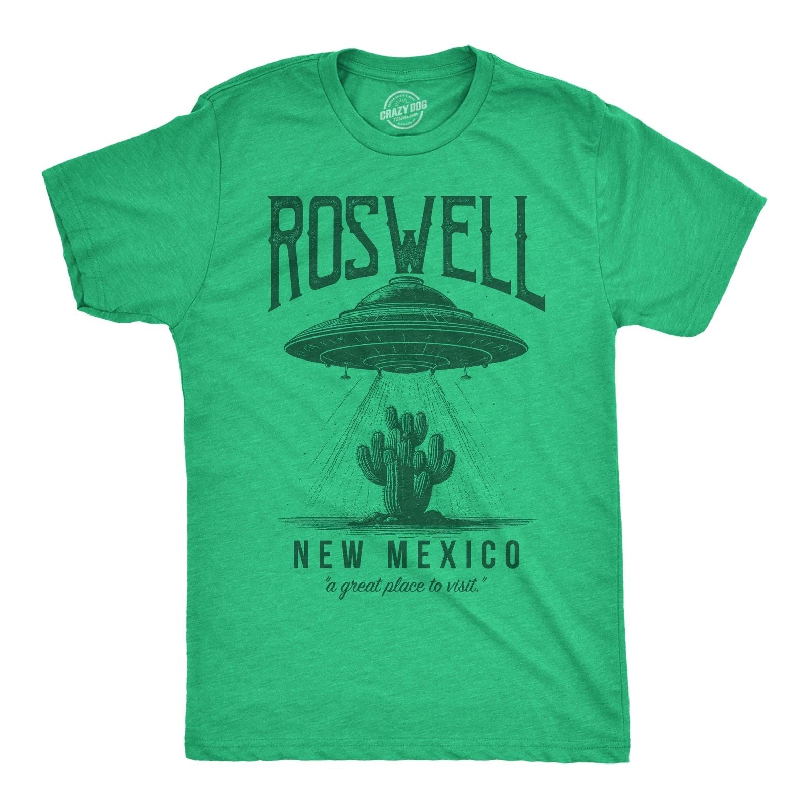 Mens Funny T Shirts Roswell New Mexico Sarcastic UFO Graphic Novelty Tee for Men