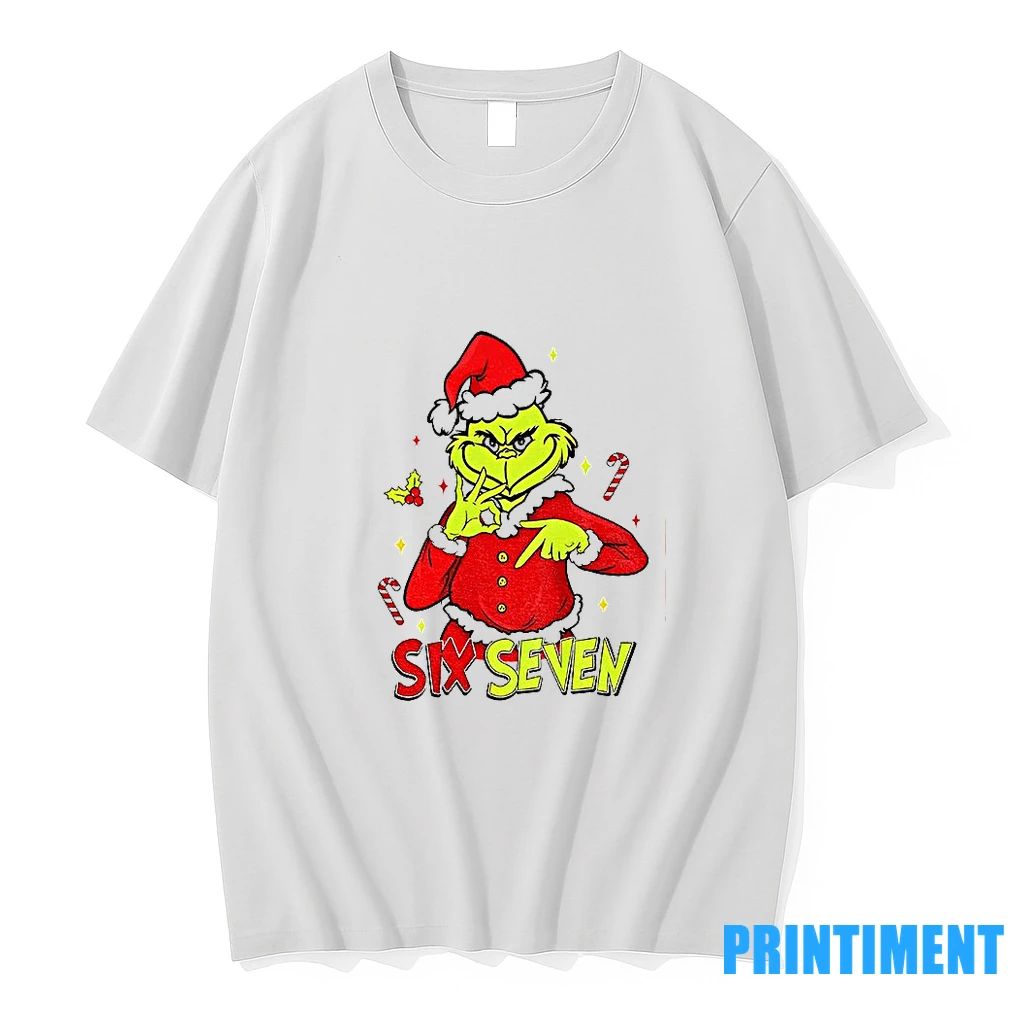 Grinch Santa 6 7 Six Seven Meme Christmas Mean Guy Tshirts Sweater